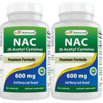 2 Pack Best Naturals NAC (N-Acetyl L-Cysteine) 600 mg 250 Capsules