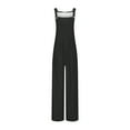 thumbnail image 5 of QATAINLAV Overalls for Women Loose Fit Wide Leg Jumpsuits 2025 Summer Casual Button Straps Romper Fashion One Piece Jumper Pants with Pockets Black XXL, 5 of 8