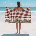 thumbnail image 3 of Beach Towel Barn Star Farm Bath Pool Towels Red Buffalo Plaid Absorbent Beach Towel Soft Large Quick Dry Lightweight Camping Travel Sports Yoga Gym Swim Towels for Adult 35x70 Inch, 3 of 9
