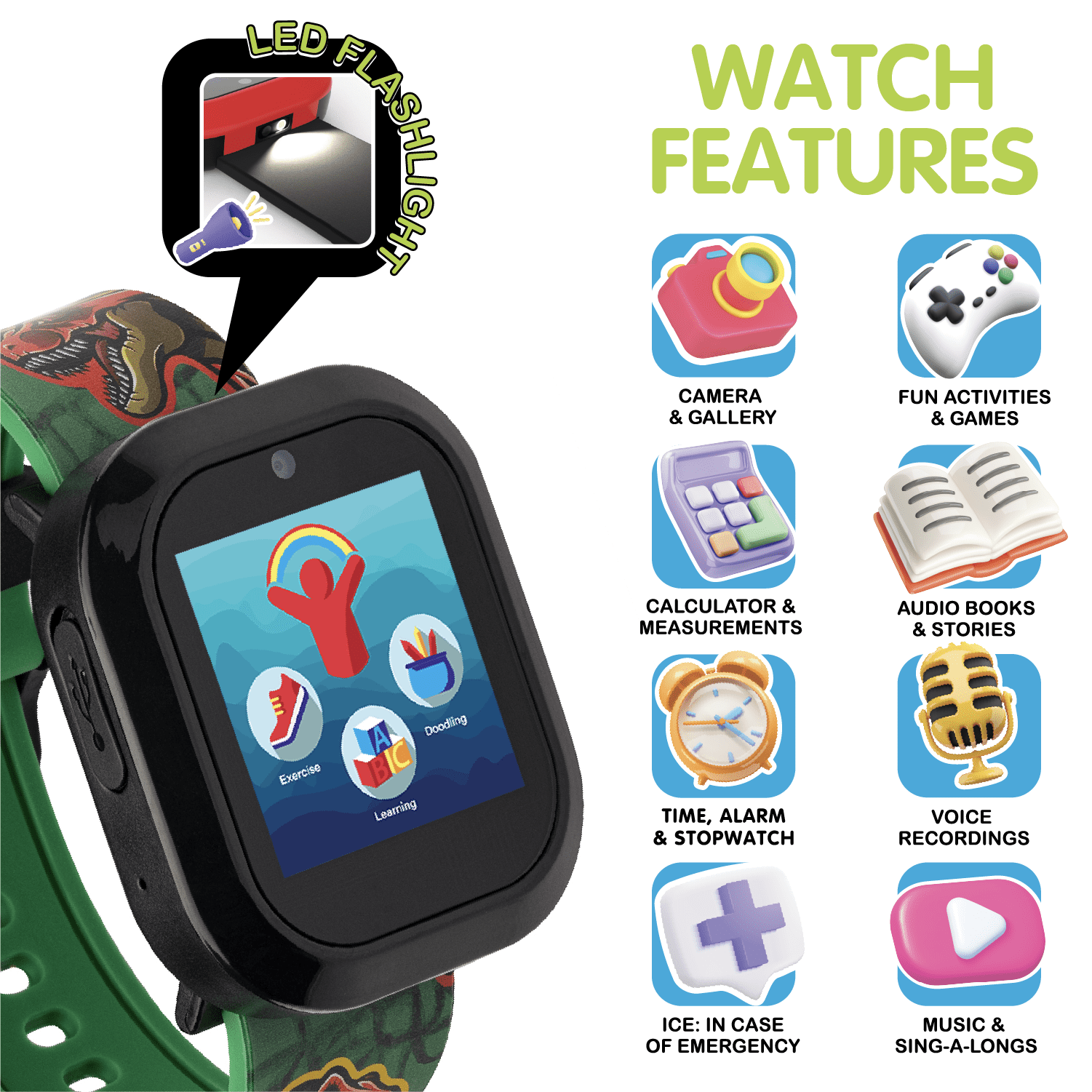 ✨Enjoy Life✨ iTech Jr. Kids Smart Watch Holographic Strap - Walmart.com