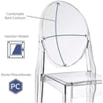 thumbnail image 3 of 2xhome Set of 2 Mid Century Modern Dining Room Side Chairs, Transparent Ghost Accent Armless Lounge Chairs, Clear, 3 of 4