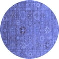 thumbnail image 1 of Ahgly Company Indoor Round Oriental Blue Industrial Area Rugs, 7' Round, 1 of 4