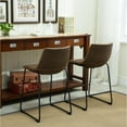 Roundhill Furniture Lotusville Vintage PU Leather Counter Height Stools