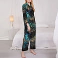 thumbnail image 3 of Yiaed Artistic Light Dot Wolf、 Print Pajamas Women's Long Sleeve Sleepwear Soft Button Down Loungewear Pjs Lounge Set Nightwear Womens Pajama Pants-X-Large, 3 of 7