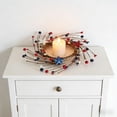 thumbnail image 4 of hulanddfd 4th of July Candle Rings Patriotic Flower Wreath Red White and Blue Candle Holder Patriotic Table Centerpiece Decor for 250th Anniversary Memorial Day, 4 of 6