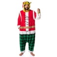 thumbnail image 3 of Shrek Santa Adult Unisex Fleece Hooded Kigurumi Costume Pajama Union Suit, 3 of 7