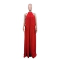 thumbnail image 5 of Gibobby pantalones siameses de pierna ancha Mono de talla grande con temperamento suelto de gasa informal de color liso para mujer(Rojo， M), 5 of 5