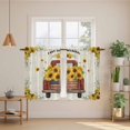 thumbnail image 2 of Sunflower Truck Kitchen Curtains 45 Inch Length, Summer Botanical Elegant Pastoral Floral Tiers Curtains for Bathroom Bedroom Cafe, Light Filtering Small Window Treatment Drapes 2 Panels 42"Wx45"L, 2 of 8