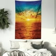 thumbnail image 4 of Ocean Decor Wall Hanging Tapestry, Sunset Clouds Exotic Seaside Sun Rays Magical Evening View Decorative Picture Print, Bedroom Living Room Dorm Accessories, 60 X 80 Inches, by Ambesonne, 4 of 5
