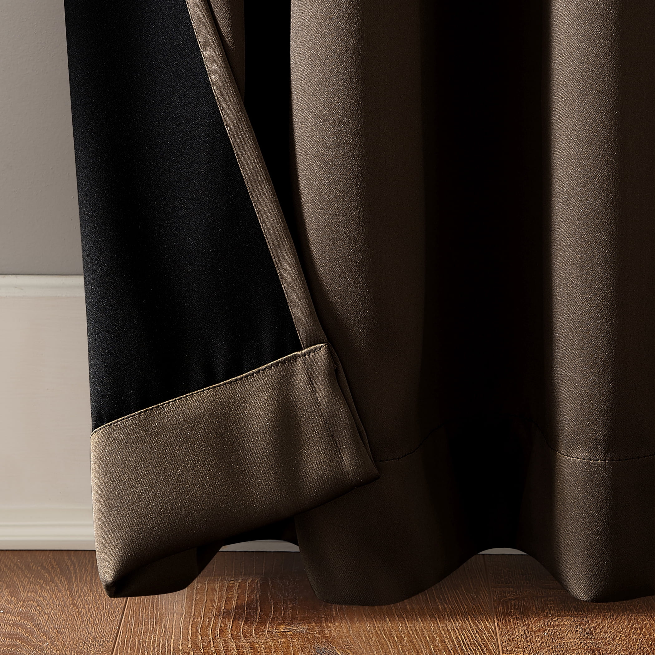 Sun Zero Oslo Theater Grade 100% Blackout Grommet Curtain Panel, 52" x 63", Cocoa Brown (Single Curtain, Rod Not Included)