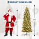 thumbnail image 2 of 9ft flocked pencil-pre-lit frosted slim artificial christmas tree con pine cones, space-saving, foldable base para fácil montaje, 2 of 7