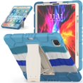 thumbnail image 3 of iPad Pro 12.9 inch 5th Generation 2021 Case,Dteck Shockproof Rubber Hybrid 3-Layer Protection Heavy Duty Case Kickstand Cover Pen Holder Design for iPad Pro 12.9" 5th Gen 2021,Colourfulblue, 3 of 6
