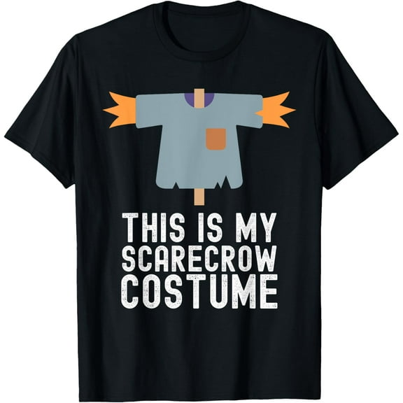 Easy Pretend Scarecrow Costume, Funny Lazy Halloween Party T-Shirt