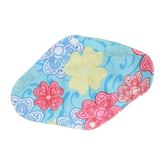 Reusable Menstrual Pad, Washable Bamboo Charcoal Sanitary Pad 5pcs Skin Friendly Printing Highly Absorbent Leak Proof for Postnatal Period T07