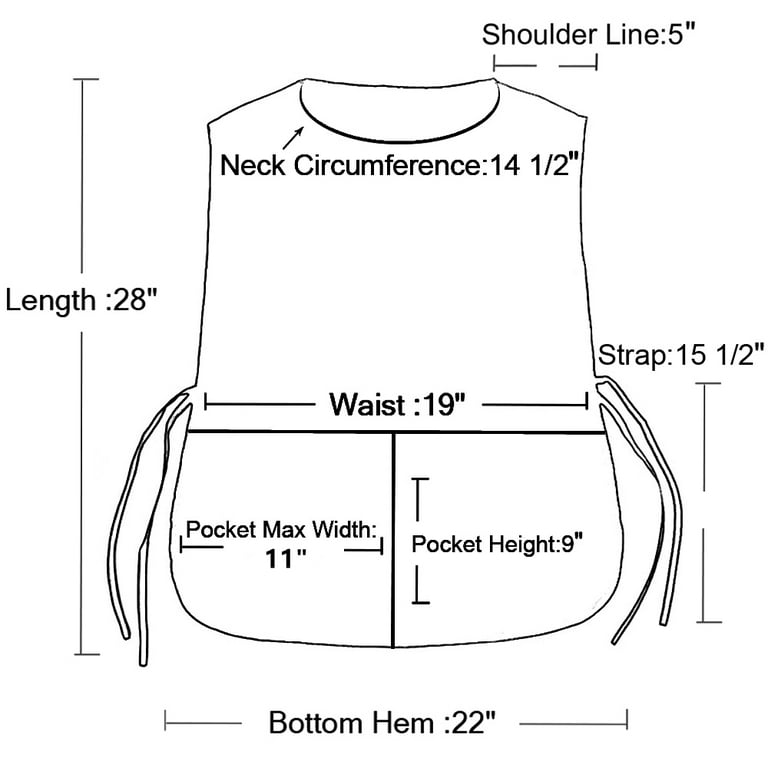 toptie-3-pack-unisex-cobbler-apron-art-smock-working-uniform-with-2-deep-pockets-28-l-x-22-w-black-walmart-com