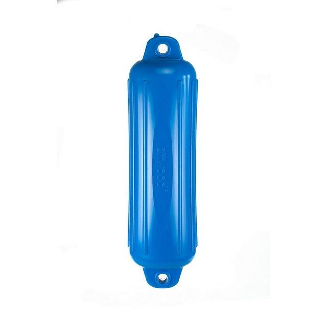 Attwood Marine BOAT FENDER 9356BD1 SoftSide; Ribbed; Cylinder; 6 Inch Diameter x 24 Inch Length; Blue; Polymeric; Single