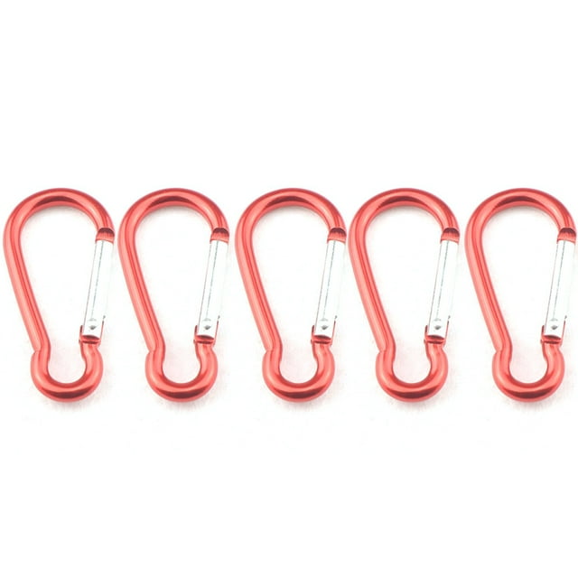 Graflsoa Mousquetons d'Escalade en Alliage d'Aluminium Durable, Lot de 5 Crochets Multicolores en Forme de Gourde pour Accessoires de Randonnée, Camping et Voyage