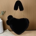 thumbnail image 5 of Heart Shaped Tote Bag Featuring Detachable Chain Strap For Casual Crossbody And Shoulder Carry Cute Fuzzy Soft Purse, 5 of 6