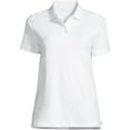thumbnail image 3 of Lands' End Essentials Women's Short Sleeve All Day Comfort Polo Shirt - 100% Cotton Won't Shrink Pill Fade, 3 of 3