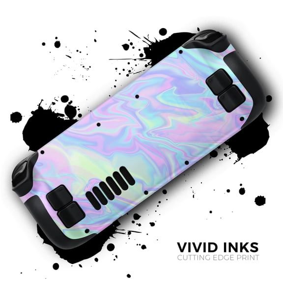 Design Skinz - Compatible with Steam Deck - Skin Decal Protective Scratch-Resistant Removable Vinyl Wrap Cover - Iridescent Dahlia v1
