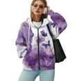 thumbnail image 5 of COEQINE Women's Fashion Hoodie Oversized Sweatshirts Christmas Tree Snowman Black Print Full Zipper Y2K Jacket Lights Pattern Long Sleeve Casual Wear Fall Tops with Pockets, XL, 5 of 7