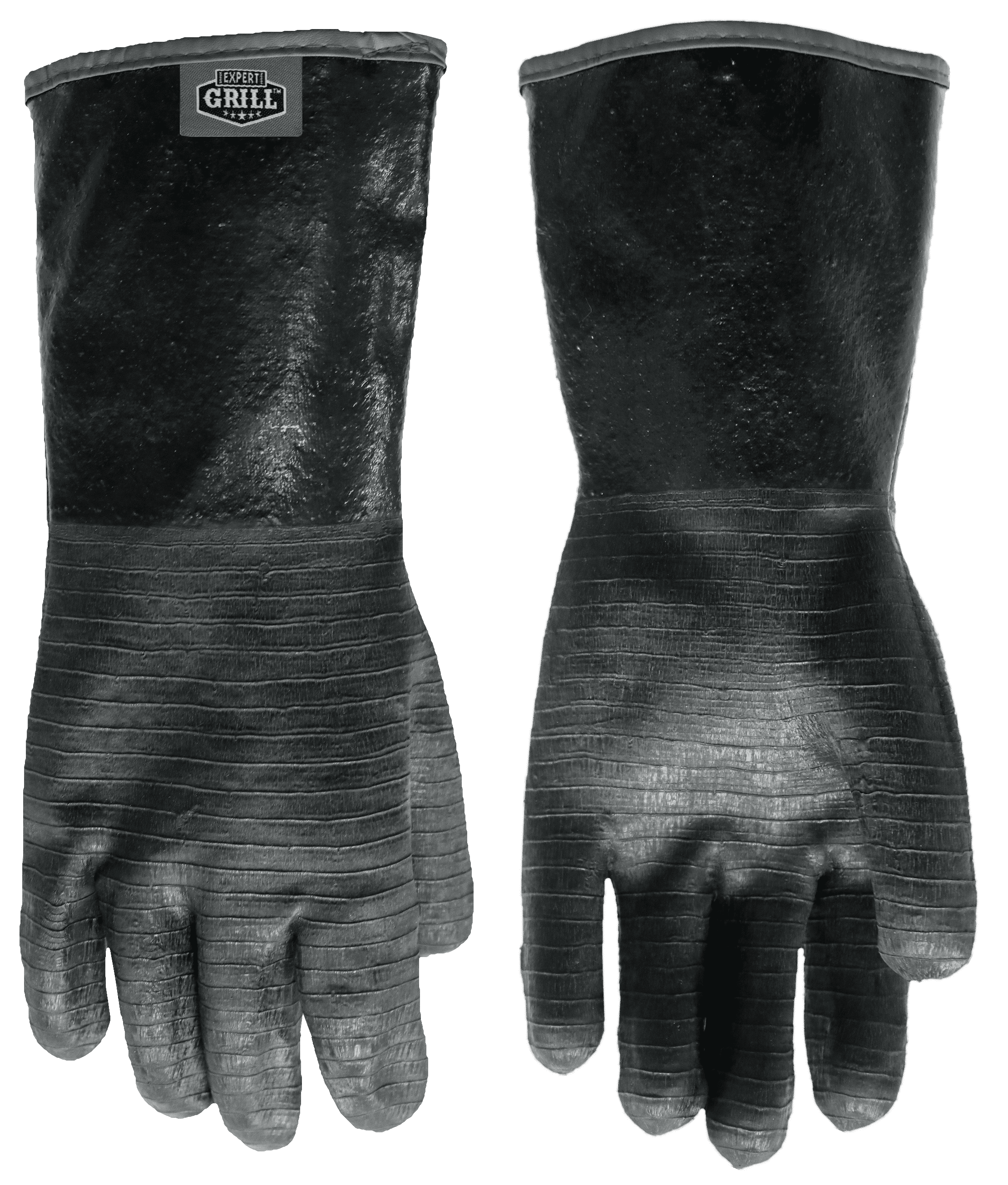 Expert Grill Heat Resistant, Oil Resistant and Waterproof Pvc Free Insulated BBQ Gloves, Black Color