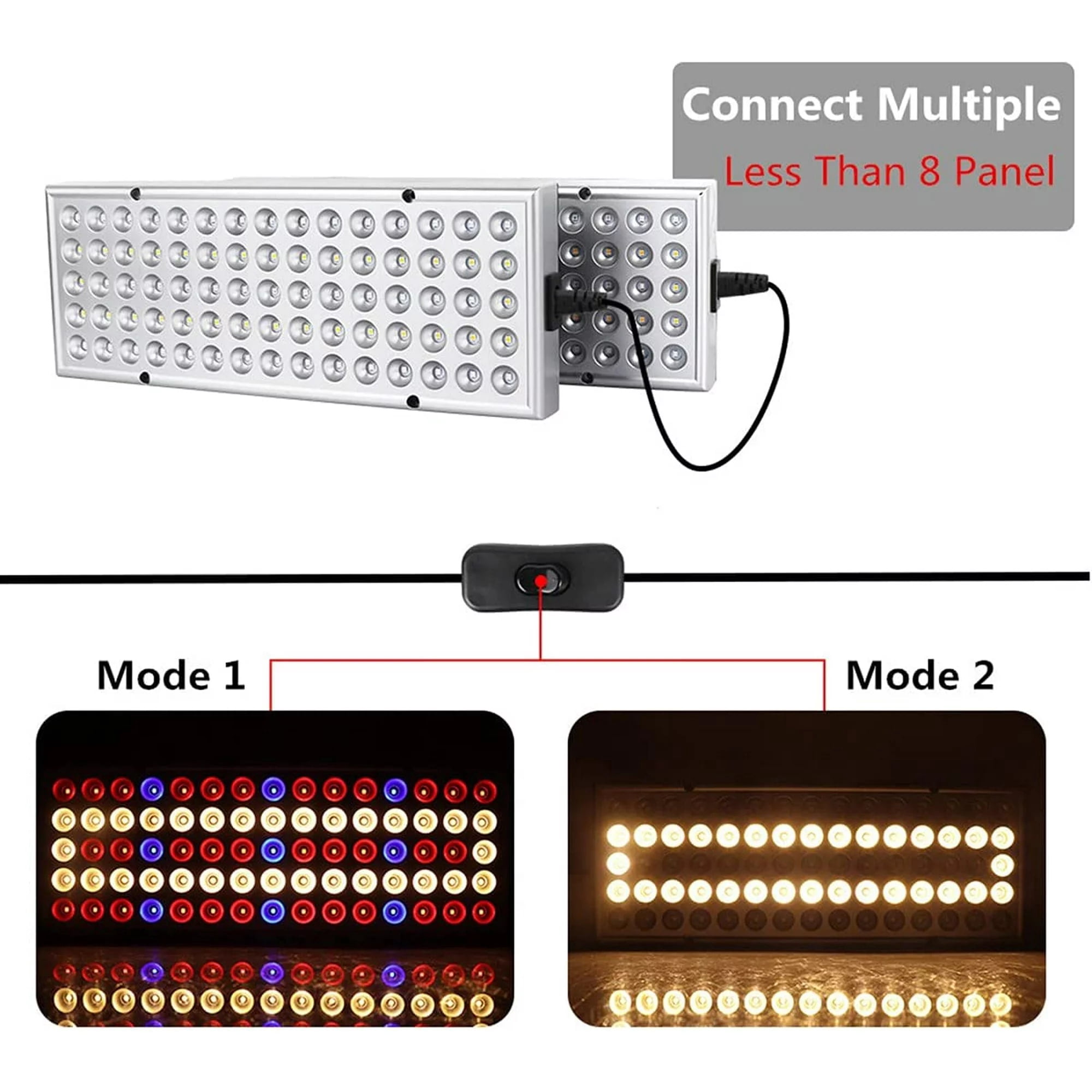 UCACA LED Grow Light Dimmable 4000 Lumen 45 Watt, 2024 Best Grow Lights for Indoor Plants Full Spectrum, Hanging Seed Starting Seedlings Vegetable Growing Lamps, Daisy Chain Function, Built-in Fan
