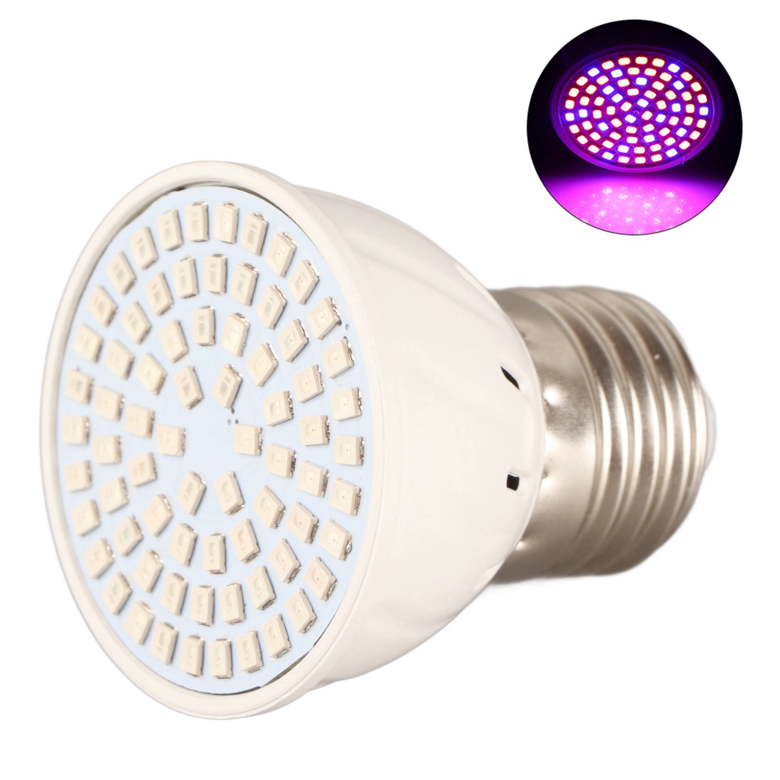 Ampoule Croissance Plantes E27 36W Spectre Complet - 72 LED (52 Rouges + 20 Bleues) Pour Horticulture, Hydroponie