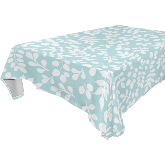 SKYSONIC 60"x108" Square Tablecloth with Seamless Pattern with Leaf Prints, Anti-Wrinkle and Smooth Table Cloth for Kitchen/Home Party Decoration