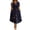 Navy, variant on Women's Floral Dress, A Line V Neck Short Sleeve Midi Dress, Twist Front Ruched Waist Flowy Dress with Pockets for Summer Brunch Daily Wear Navy M