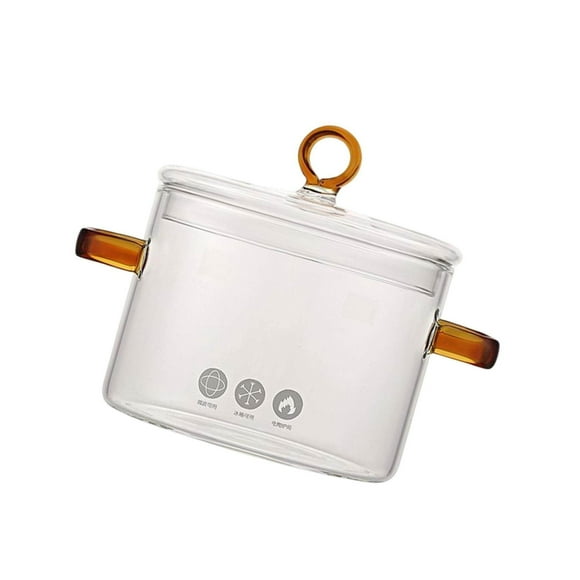 Glass Stovetop Pot with Lid Saucepan with Soup Pan Clear Pasta Cover Hot Pot Soup Pan for Food Tea Pasta Noodle Pot Clear