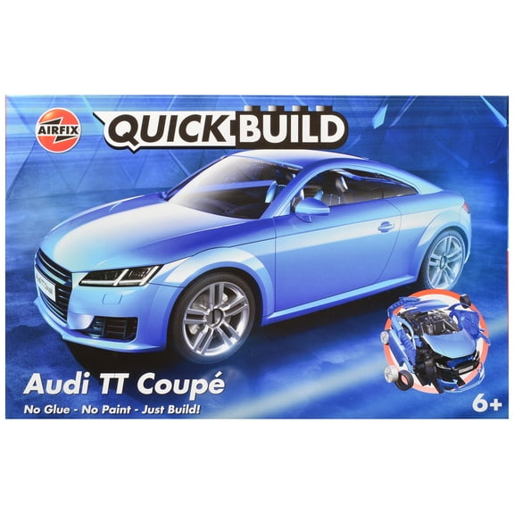 Audi TT Coupe Blue Snap Together (Skill 1) Painted Plastic Model Car Kit by Airfix Quickbuild.