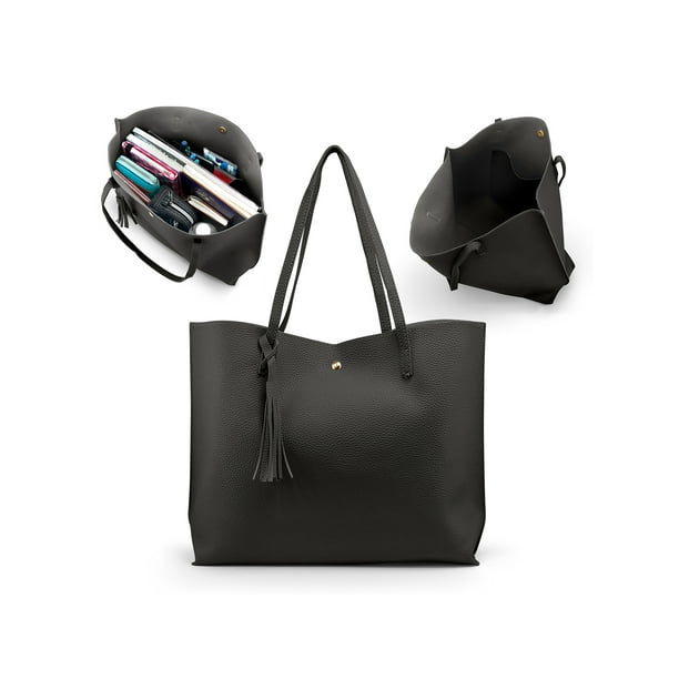 Women PU Leather Tote Bag Tassels Leather Shoulder Handbags Fashion ...