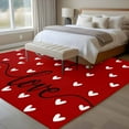 thumbnail image 4 of White Love Area&nbsp;Rug 5x7ft Heart Valentines Red Non-Slip&nbsp;Washable Square&nbsp;Rugs Soft Felt Indoor Floor Mat for Bedroom Kitchen Living Room Bathroom, 4 of 9
