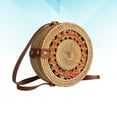 thumbnail image 1 of FONDOTIN Natural Rattan Woven Bag with Round Design and Cotton Material for Fashionable Use, 1 of 7