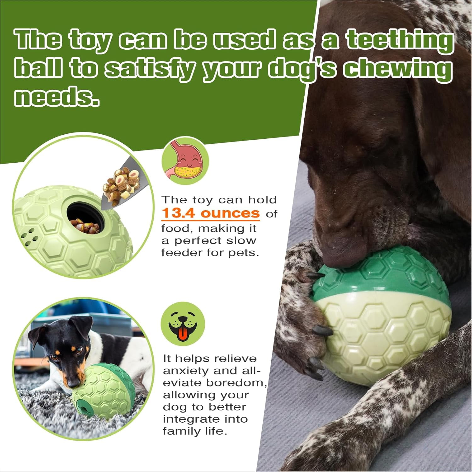 KADTC Dog Treat Dispenser, XL-Size, Wobble Giggle Ball, Roll Herding Egg, Tough Chew Toy for Large Aggressive Chewers, Interactive Indoor & Outdoor Play