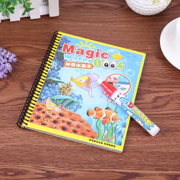 Reutilice el libro para colorear con pintura al agua con Magic Doodle Pen Kid Juguete educativo (2 Sywqhk libre de BPA