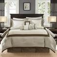 thumbnail image 3 of Madison Park Queen Genevieve 7-Piece Comforter Set, Taupe/Brown, 3 of 5
