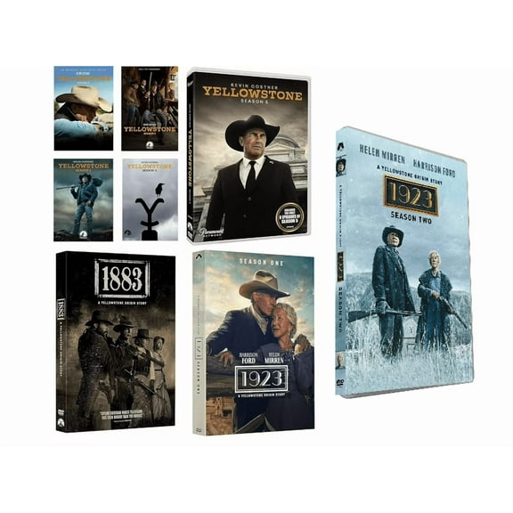 Yellowstone Collection Seasons 1-5 (Part 1 and Part 2) and 1883 A Yellowstone Origin Story and 1923 Seasons 1-2 (DVD)