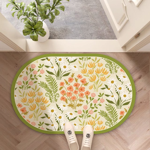 Alfombrillas de baño antideslizantes absorbentes de agua, Felpudo de secado rápido, almohadillas para pies de entrada resistentes a la suciedad, decoración del hogar para cocina y baño Fivean unisex
