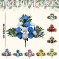 thumbnail image 5 of 12 Heads Artificial Chrysanthemum Flowers, Blue Fake Fan Mums for Cemetery Grave Tomb Memorial Day Decoration, Long Lasting Faux Flowers for Outdoor Grave Vase （2 Bundles）, 5 of 5