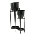 thumbnail image 6 of CosmoLiving by Cosmopolitan 32", 24"H Black Metal Planter with Removable Stand (2 Count), 6 of 8