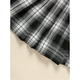 thumbnail image 7 of MORTTIC Toddler Girls' College Style Two-piece Set Kids Long Sleeved Lapel Letter Printed Top And Plaid Pleated Skirt Outfits, 7 of 7