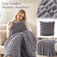thumbnail image 6 of Flannel Convertible Pillow Blanket, Portable 2‑in‑1 Plush Throw That Folds Into Pillow, Warm Soft Travel Blanket for Sofa, Office and Road Trips, 6 of 6