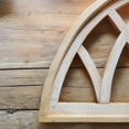 thumbnail image 6 of Farmhouse Half Moon Wooden Wall Window Arch -2 Sizes- Wood Cathedral Window Mountain Ridge, 6 of 9