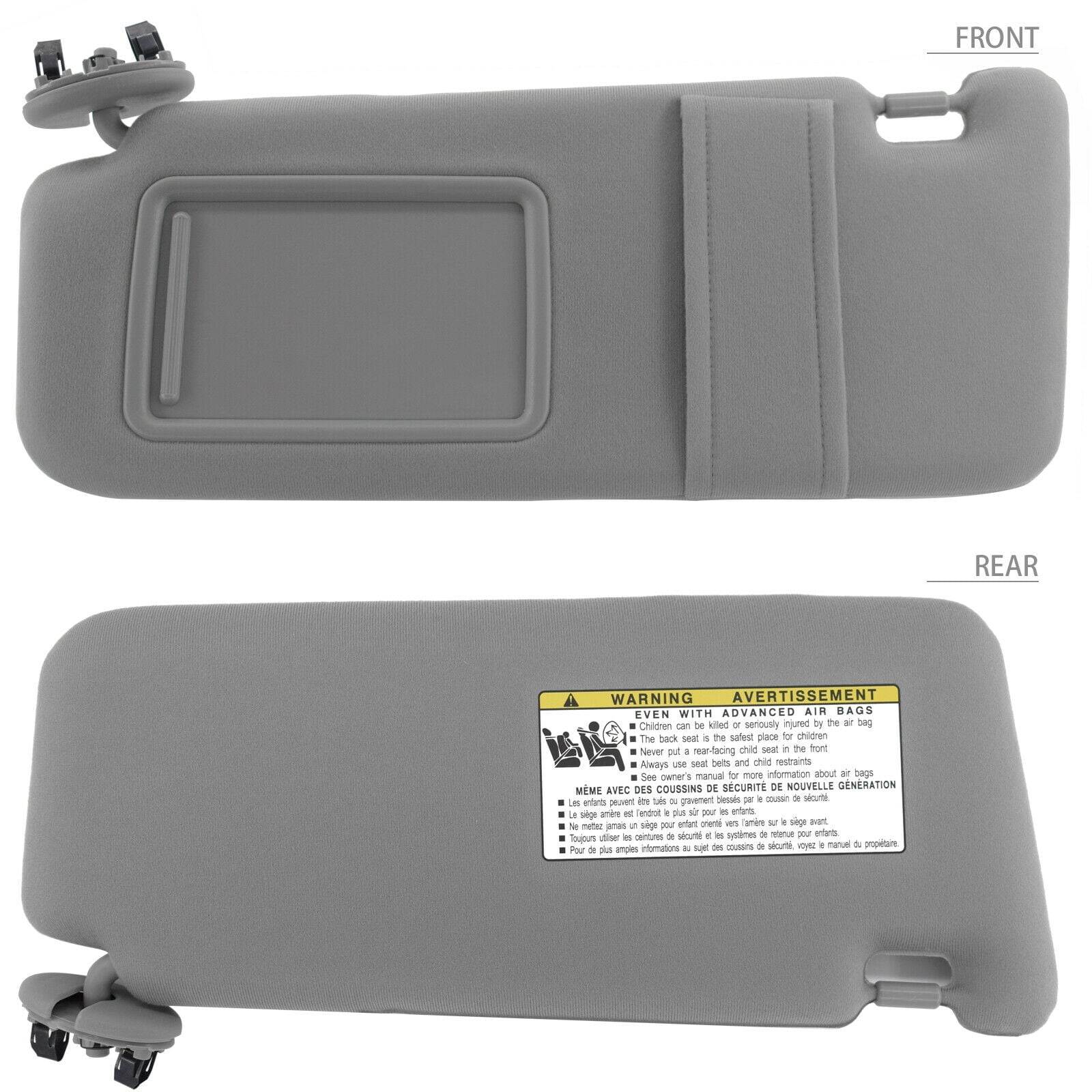 Toyota Camry 2007 2011 Left Side Sun Visor Without Sunroof Gray Driver Side PP Plastic Fabric OE 7432006780B0 Walmart