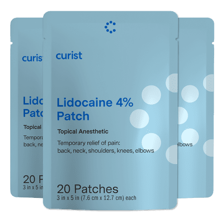 Curist Lidocaine Pain Relief Patches 20 Ct for Back Pain 4% Lidocaine Patches 3 Pack