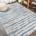 thumbnail image 6 of JONATHAN Y SILK ORCHID 8 x 10 Area Rug, Batten Stripe - Gray/Turquoise, SOR204A-8, 6 of 10