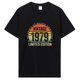 thumbnail image 2 of Camiseta de edición limitada vintage de 1979, regalo, camiseta de algodón de verano, camiseta gráfica de manga corta para hombre, ropa de gran tamaño, 2 of 5