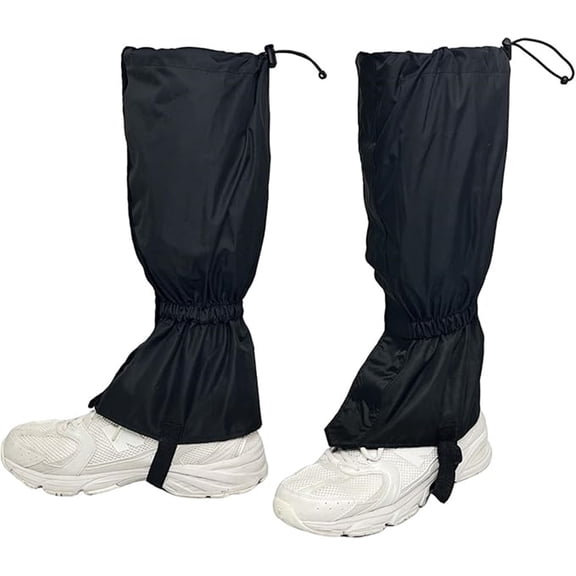 Meilimei 1 Pair Adjustable Leg Gaiters, Waterproof Snow Gaiters for Hiking & Hunting, Anti-Tear Outdoor Leg Guards for Women & Men with Snap Fastener, Lightweight for Boots on Rock Climbing, Lawn Wor